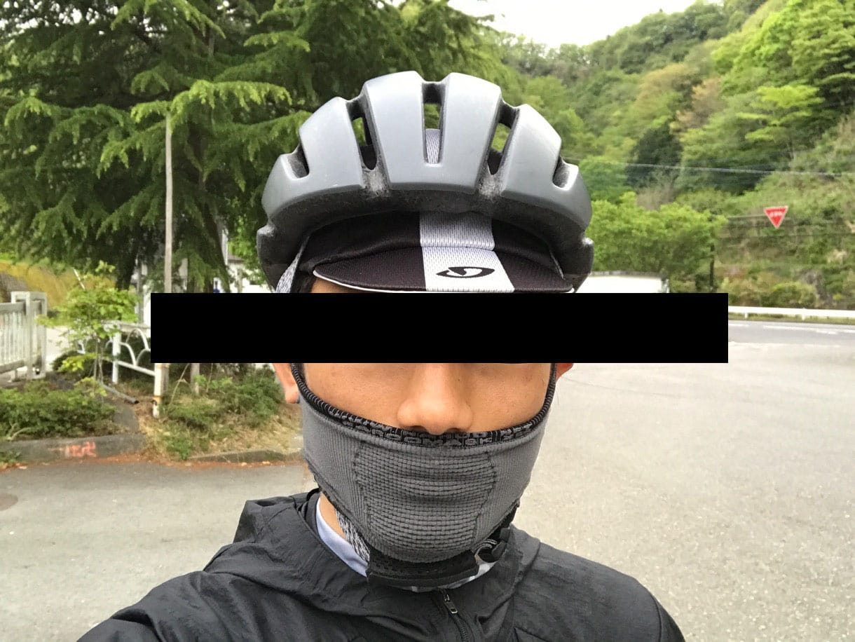 スポーツ用フェイスマスクを口元だけ着用