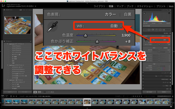 ホワイトバランスを「自動」にするだけで良い感じに
