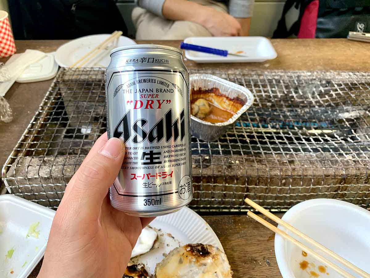 牡蠣とビール
