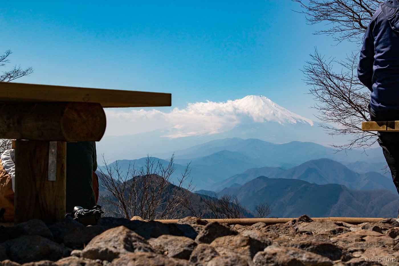 鍋割山から見える富士山