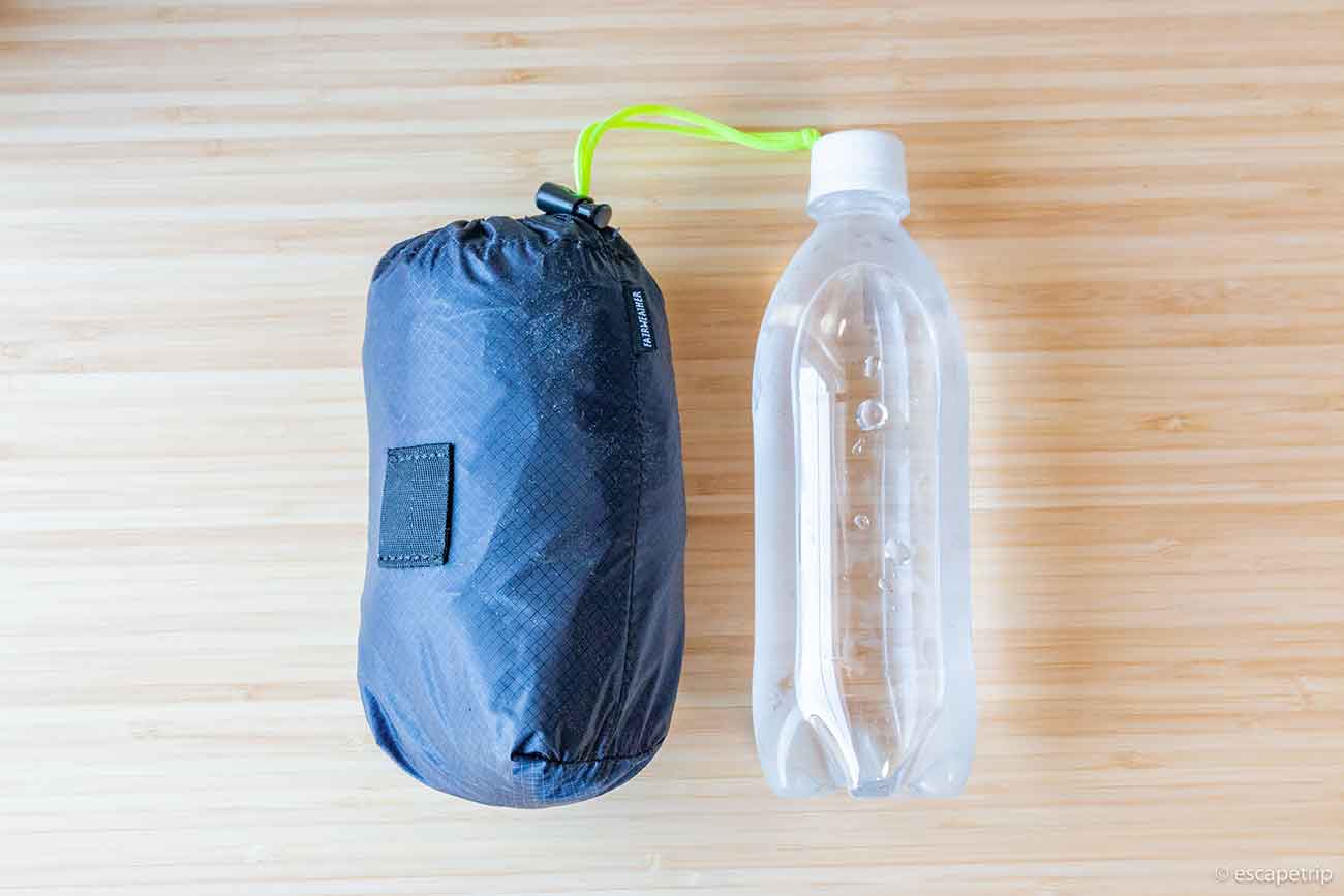 FAIRWEATHER「mini velo carry bag」の大きさ
